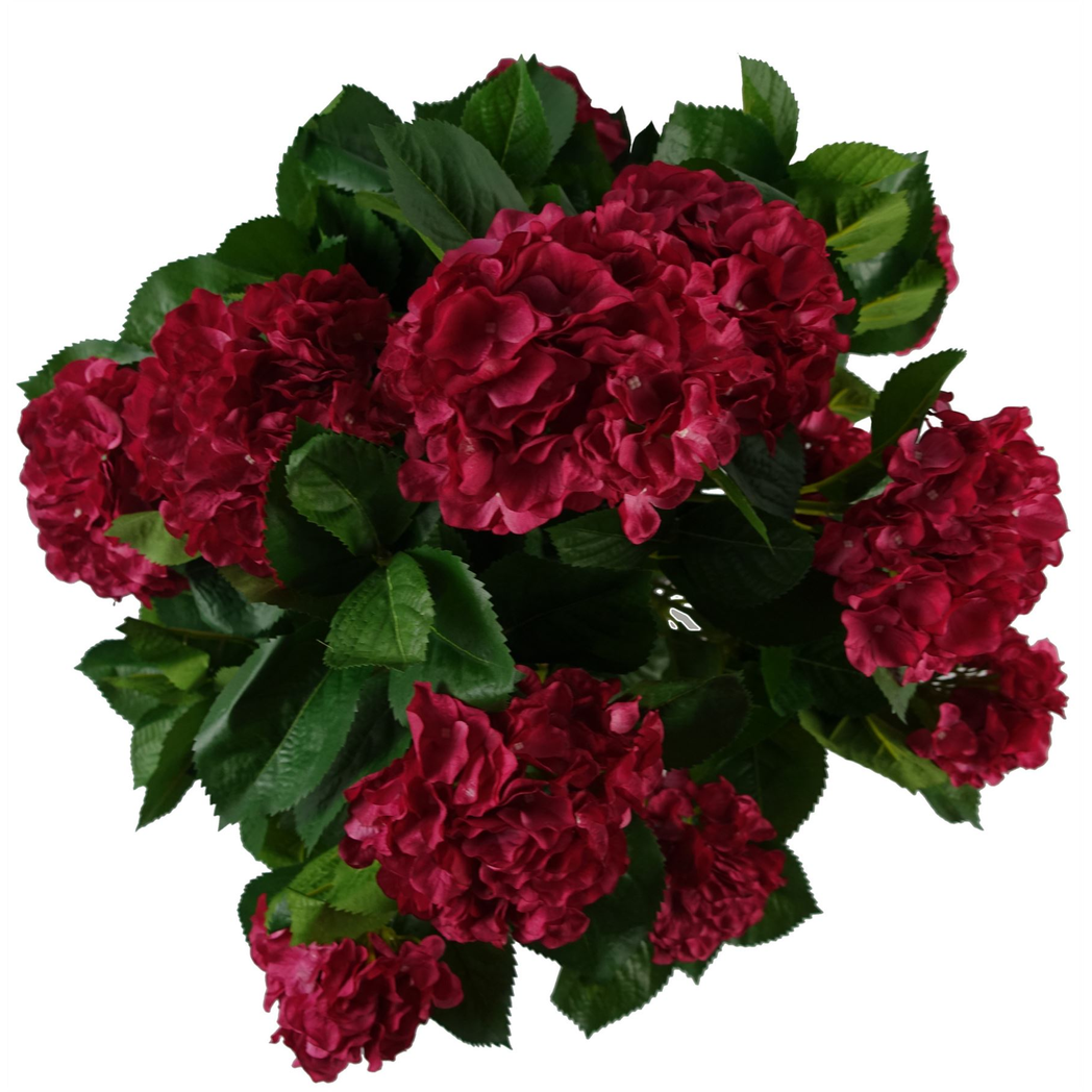 Leaf 75cm Artificial Pink Hydrangea Bush Potted Plant