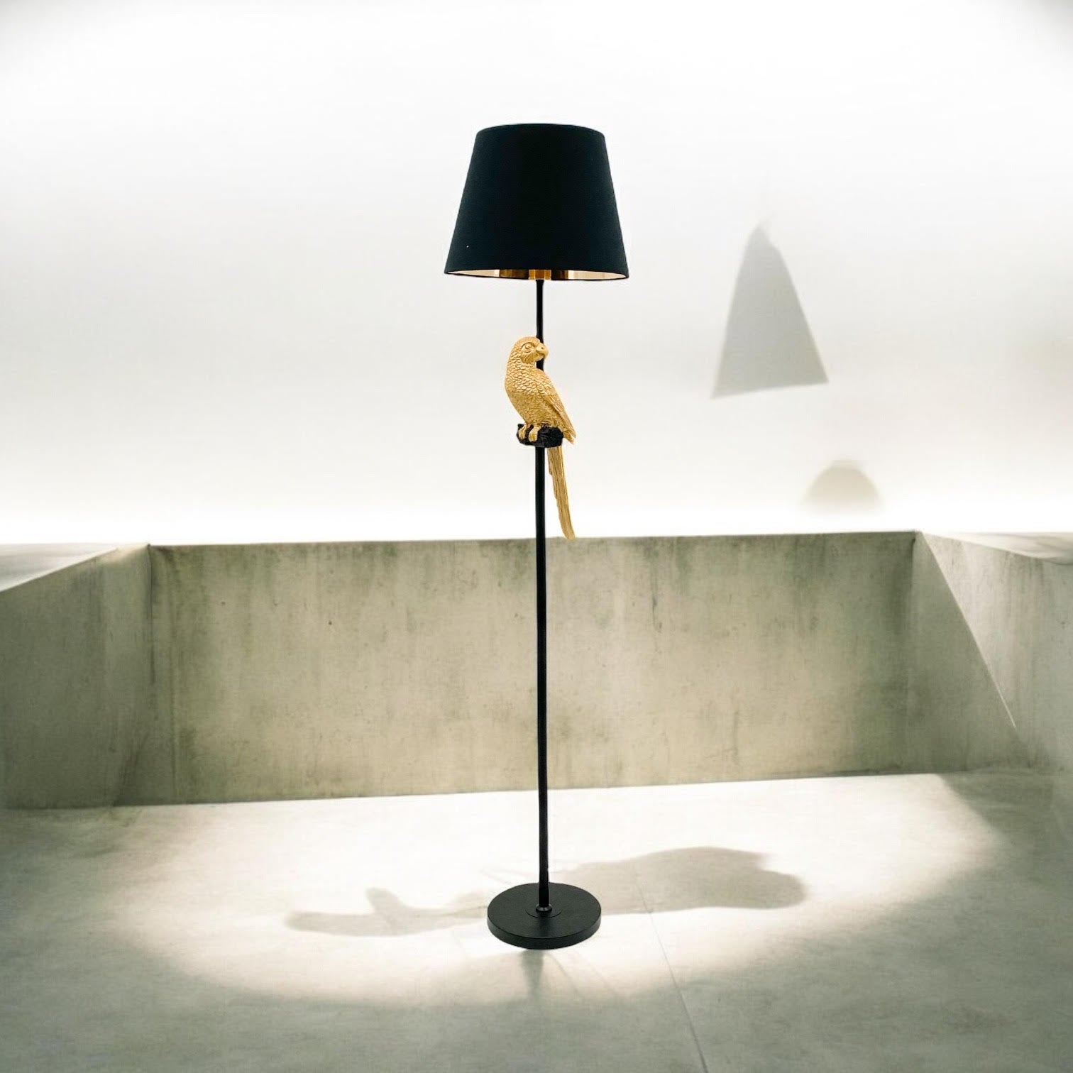 MSL 164x37x37cm Floor Lamp with Black Shade and In-Line Switch