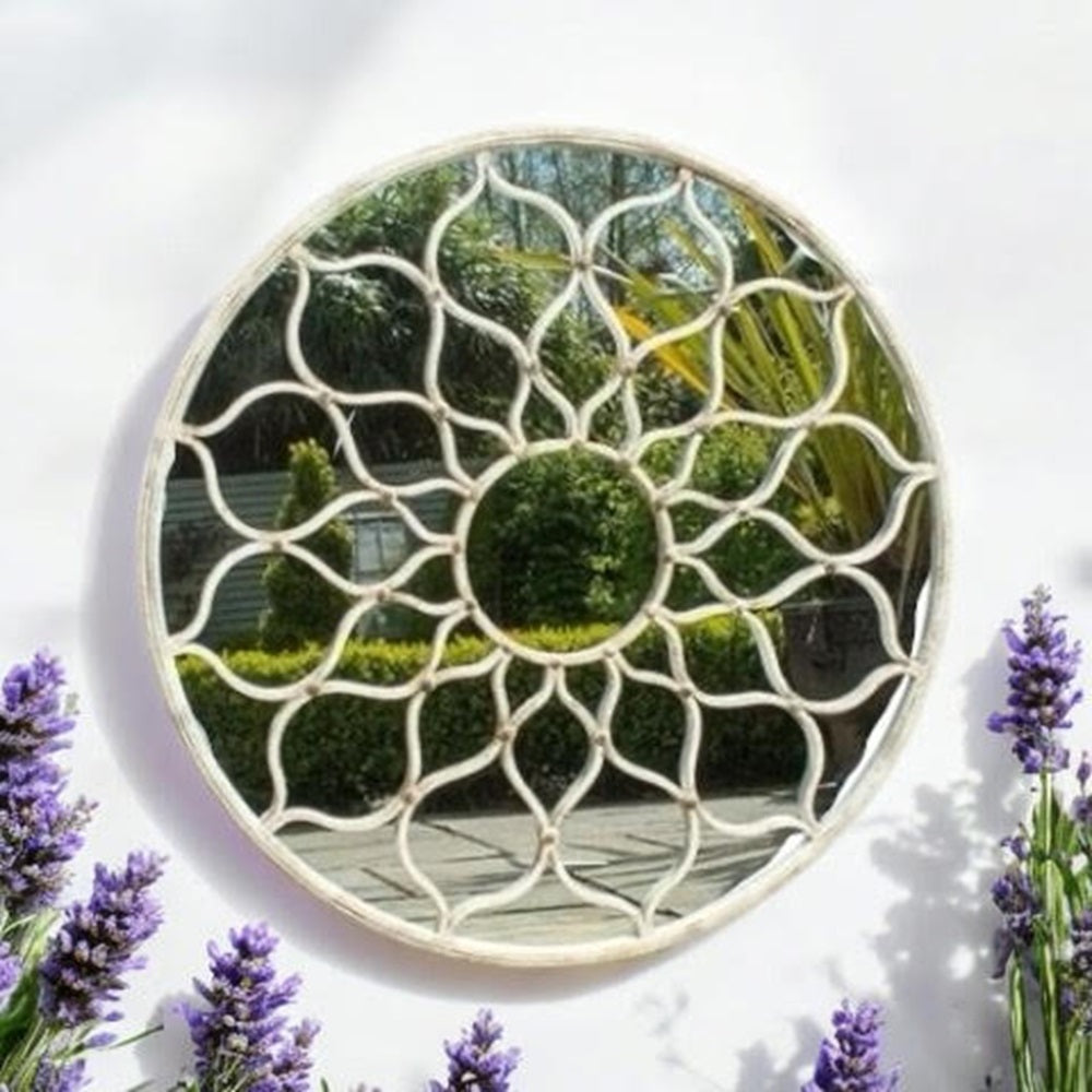 MSL 60cm Round Metal Window Wall Mirror for Indoor and Outdoor Use