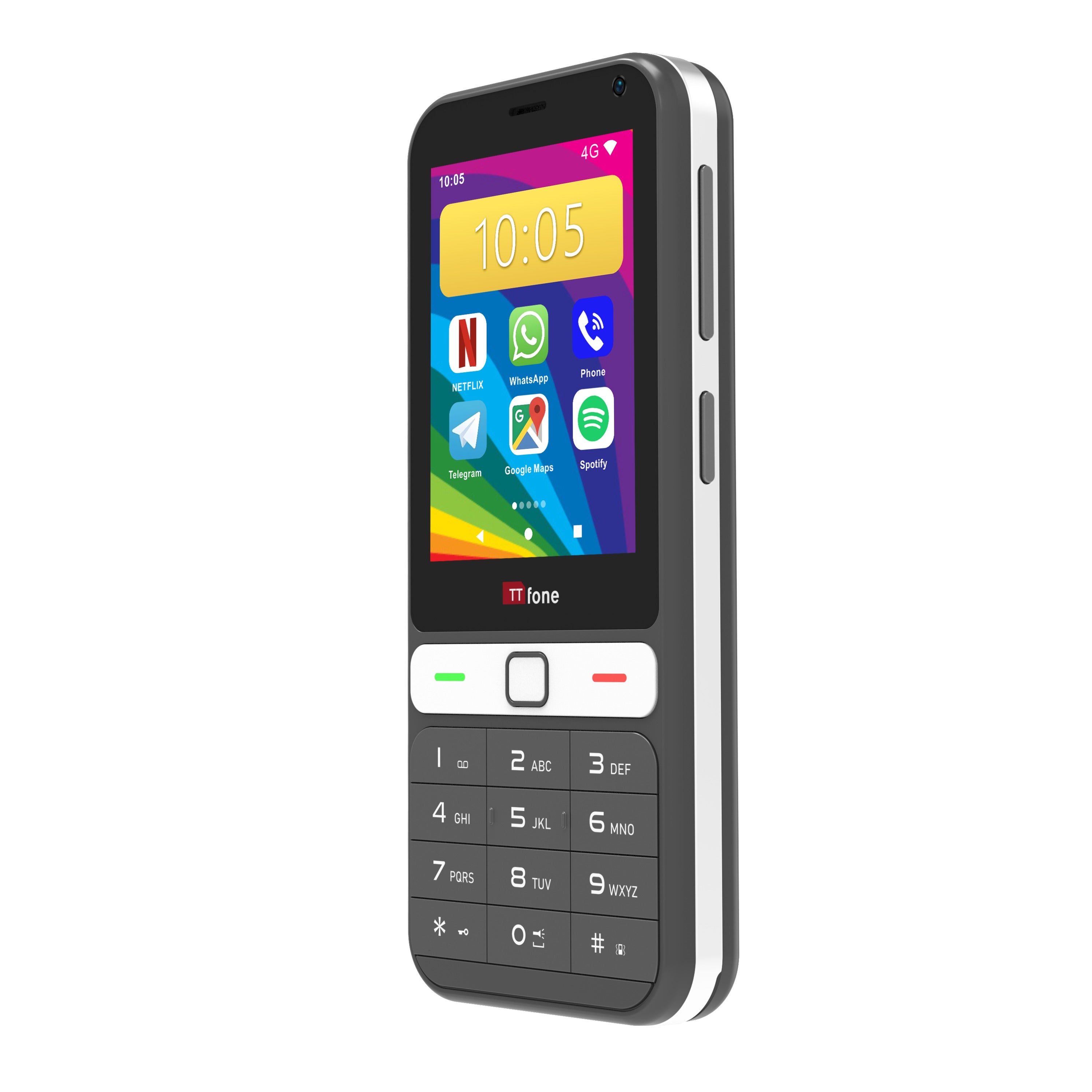 TTfone TT280 Simple 4G Dual SIM Bar Phone with Android, 2.8" Touchscreen, Keypad, 2MP Camera, USB-C - Easy to Use Unlocked Mobile (with USB Cable and O2 Sim Card)