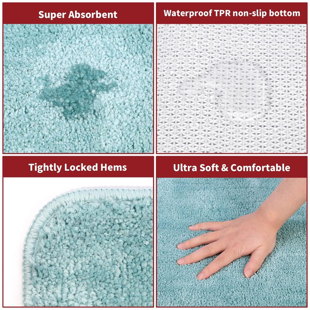 Vinsani Ultra Soft Microfiber Bath Mat 60 x 90 cm Light Blue