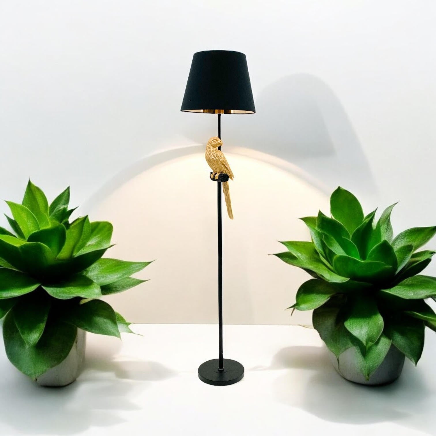 MSL 164x37x37cm Floor Lamp with Black Shade and In-Line Switch