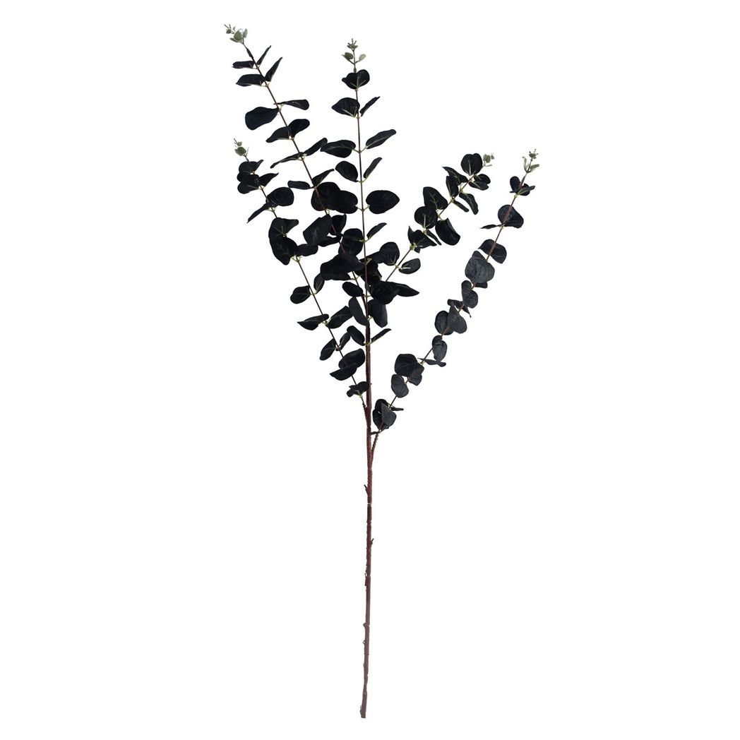 Leaf 65cm Orange and Black Artificial Flower Arrangement in Clear Ridged Glass Vase