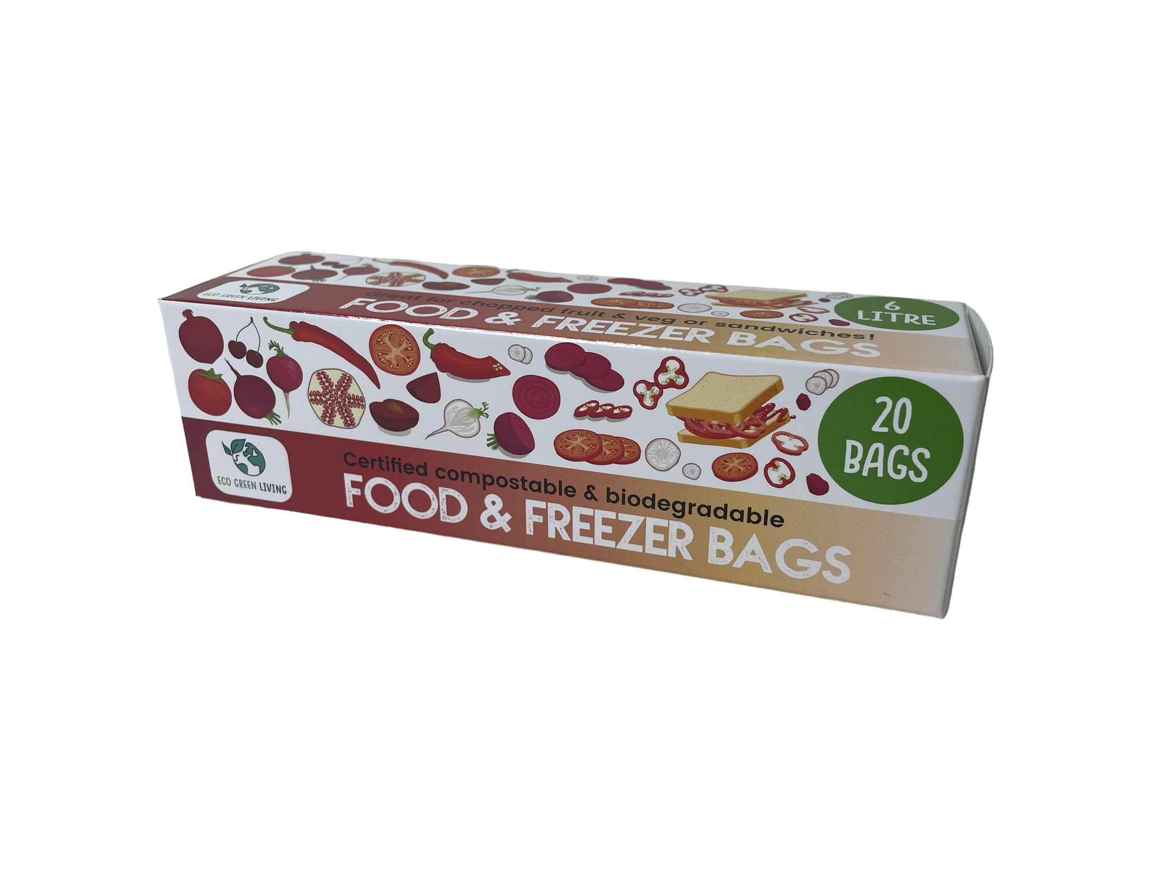 Compostable Freezer & Food Bags – 6L