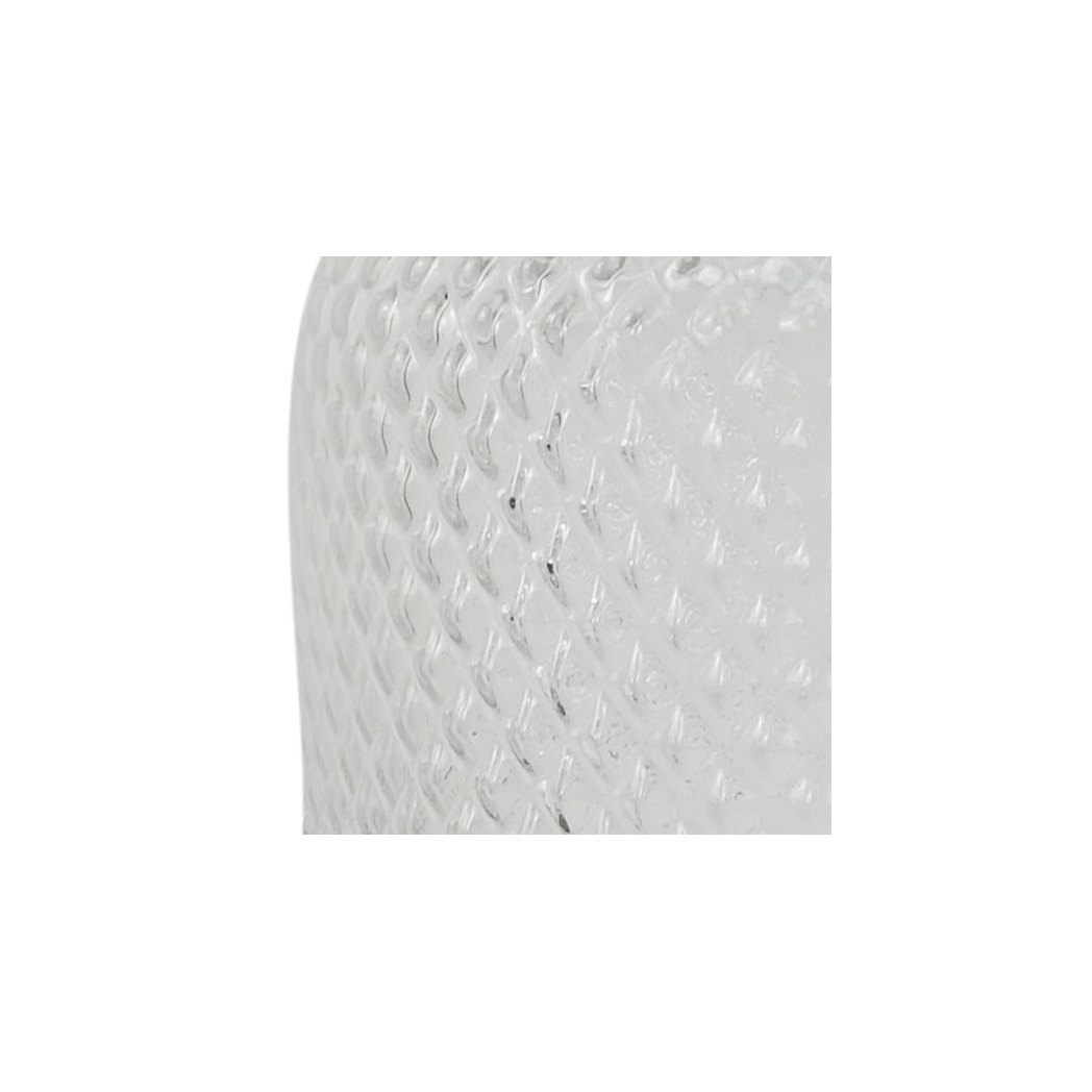 Leaf 29cm Clear Glass Half Diamond Pattern Vase