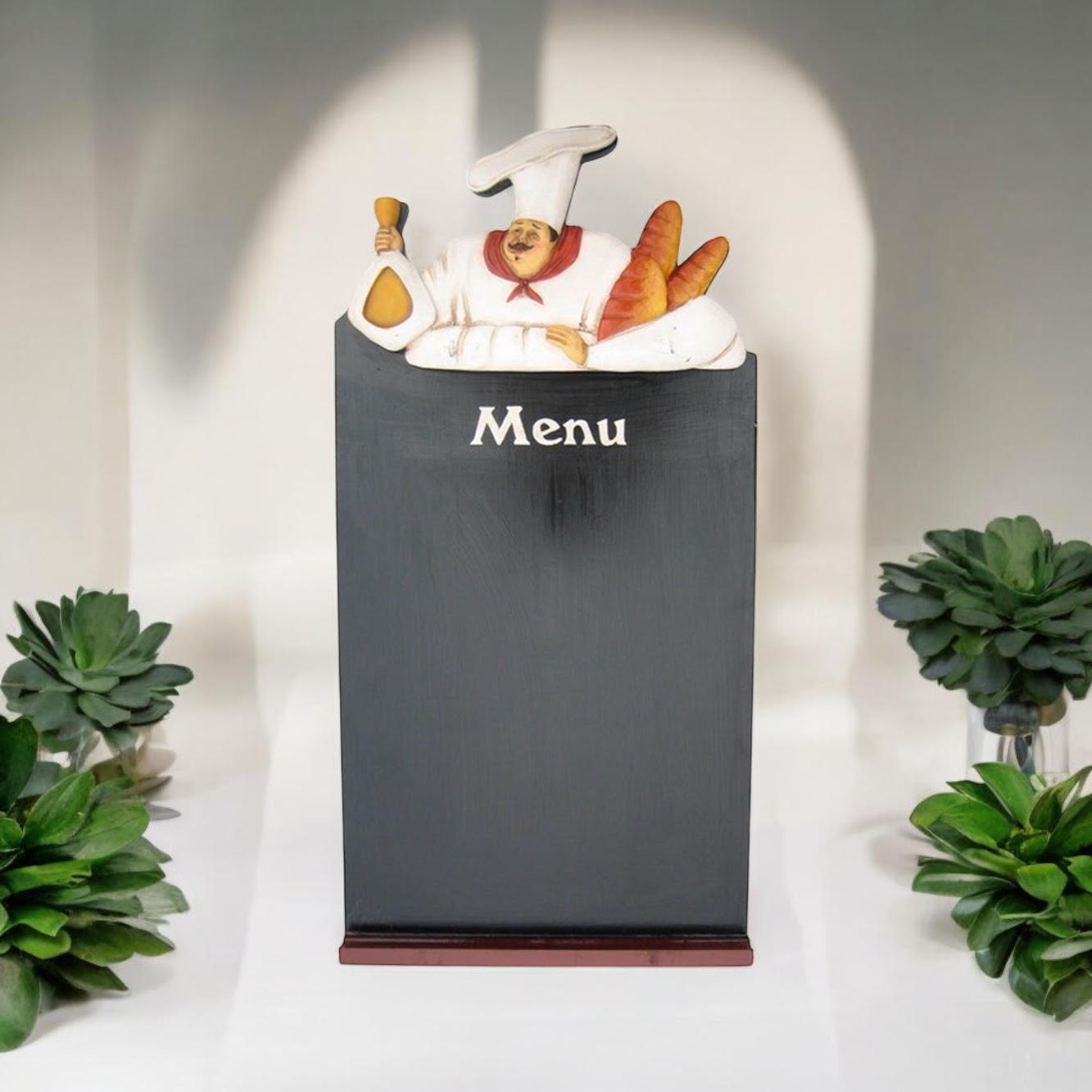 MSL 60 x 30 cm Chef Blackboard Menu Board with Hanging Hook, Easy to Wipe Clean