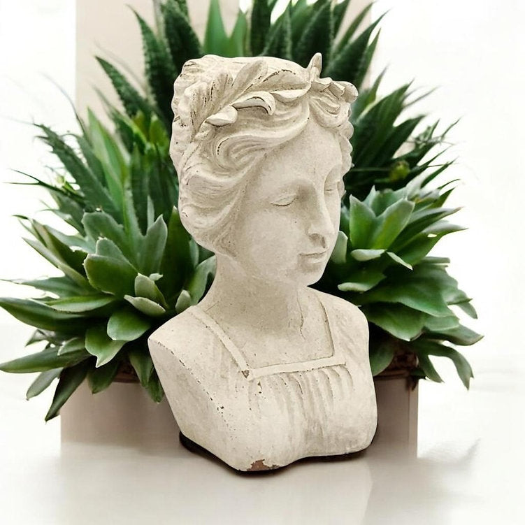 MSL 27cm Cream Resin Bust Ornament Indoor Outdoor Use Hand Finished