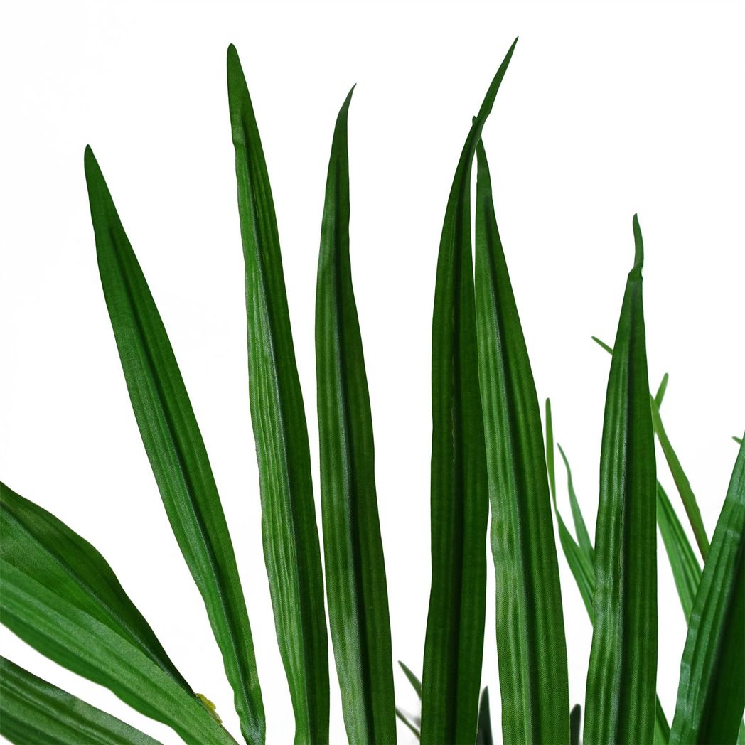 Leaf 130cm Kentia Palm Artificial Tree with Silk Leaves, Wired Branches and Weighted Black Pot