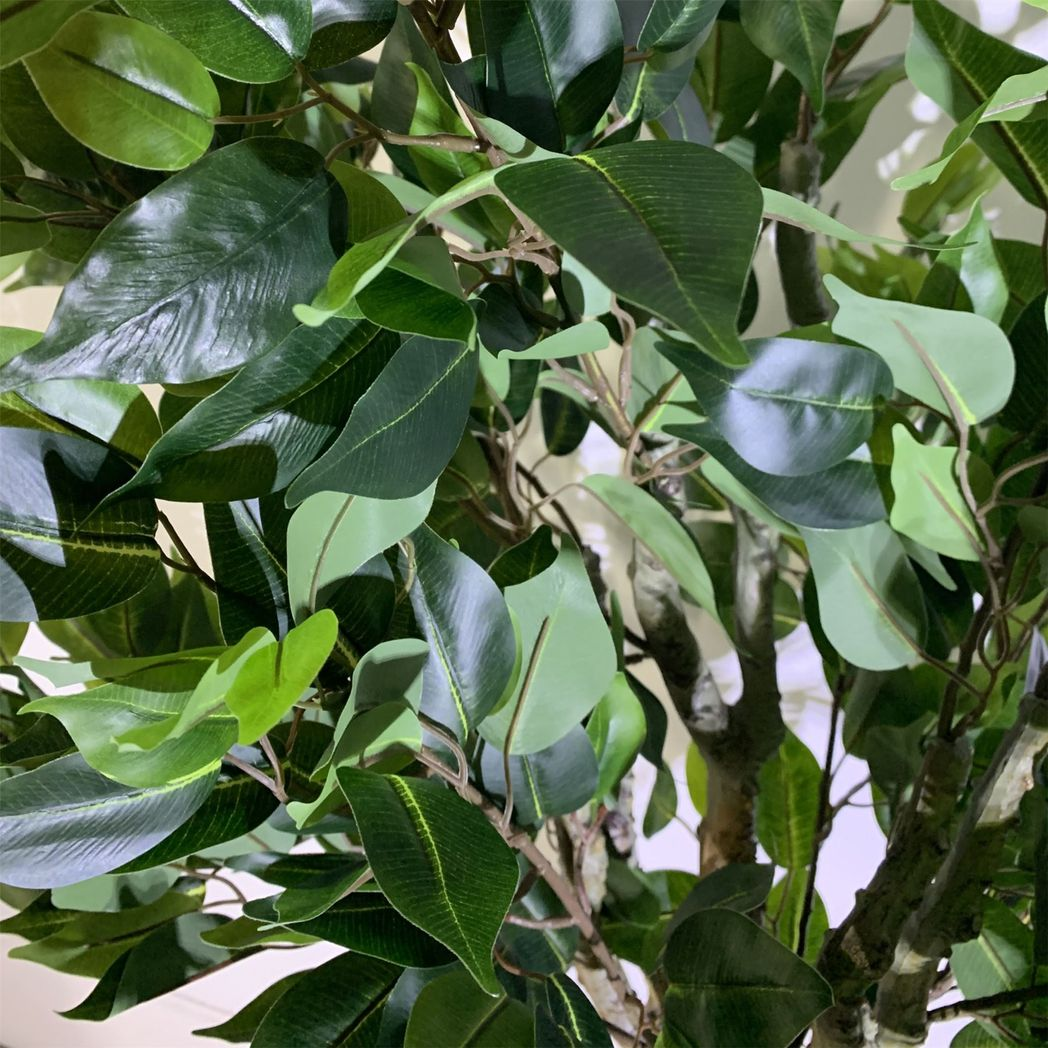 100cm Realistic Artificial Ficus Tree with Decorative Metal Planter | Leaf Design UK