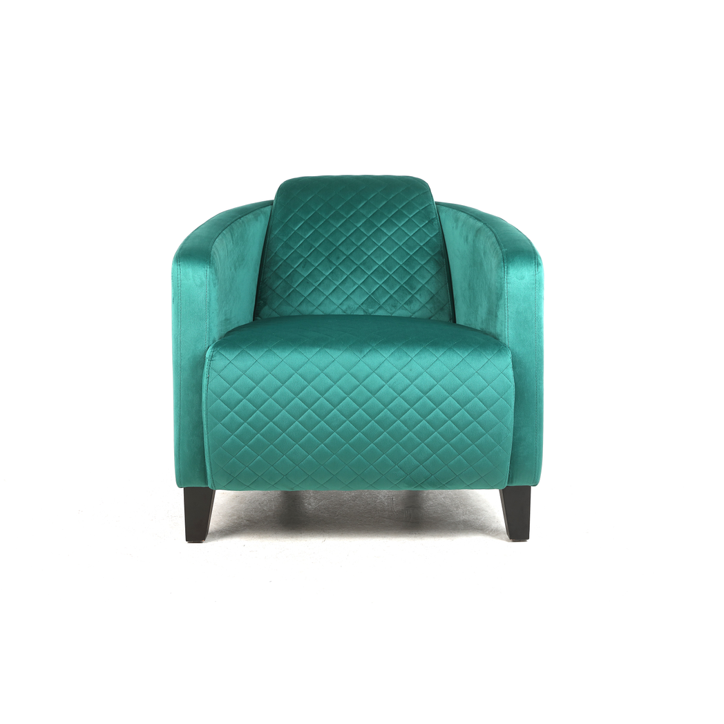 MSL 86cm Seagrass Colour Velvet Armchair with Black Legs