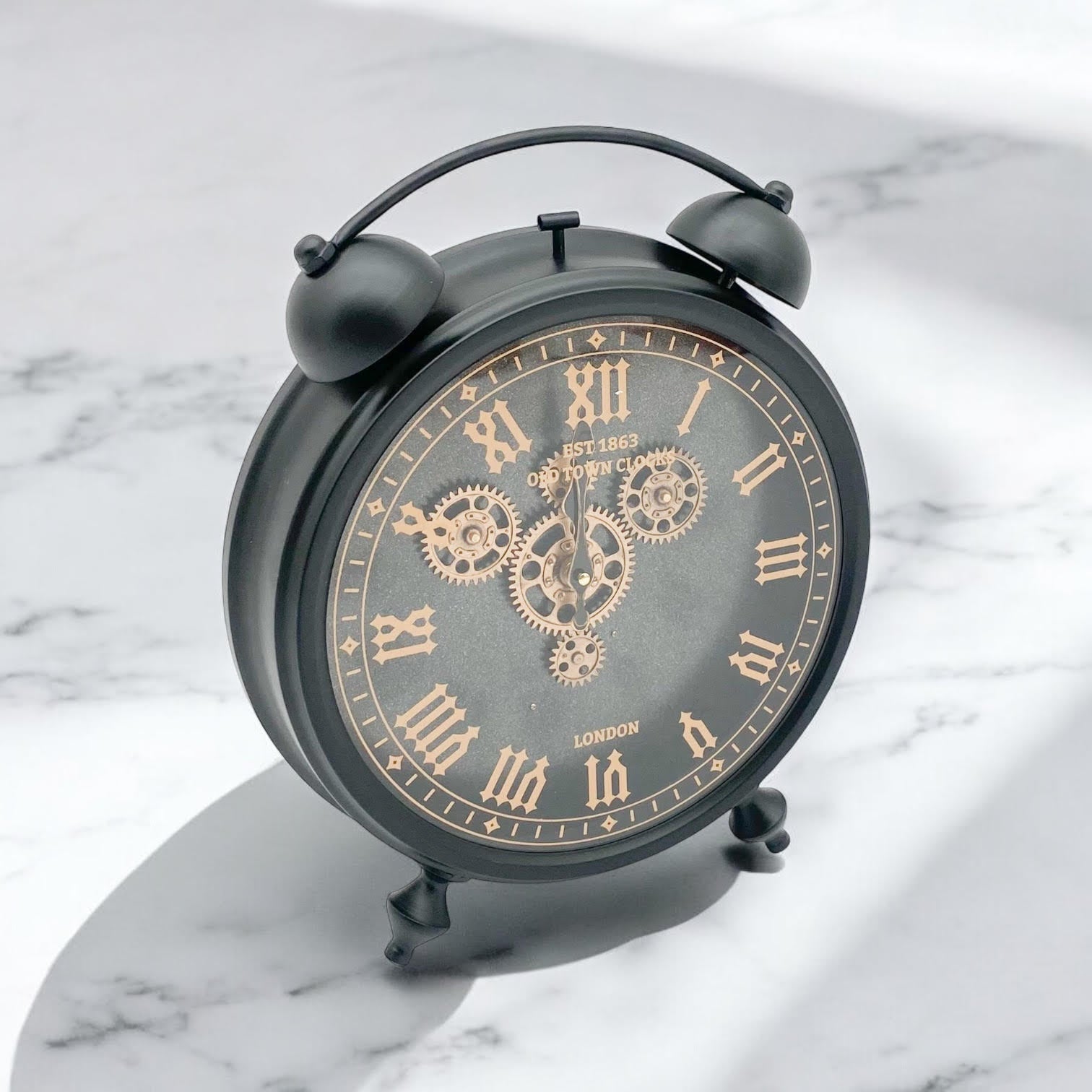 MSL 50cm Hand Finished Gear Table Clock, Requires 1 AA Battery