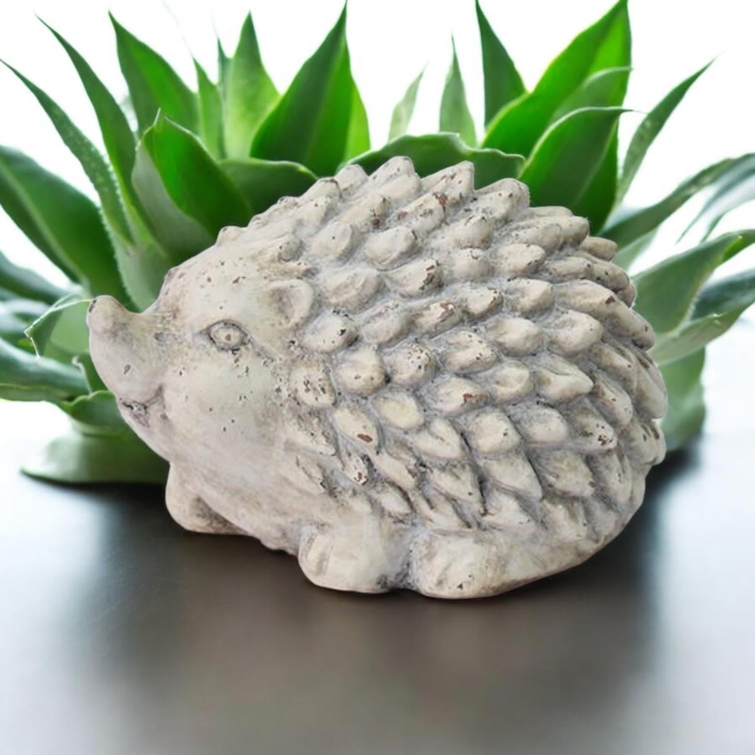 MSL 21cm Cream Cement Hedgehog Garden Ornament
