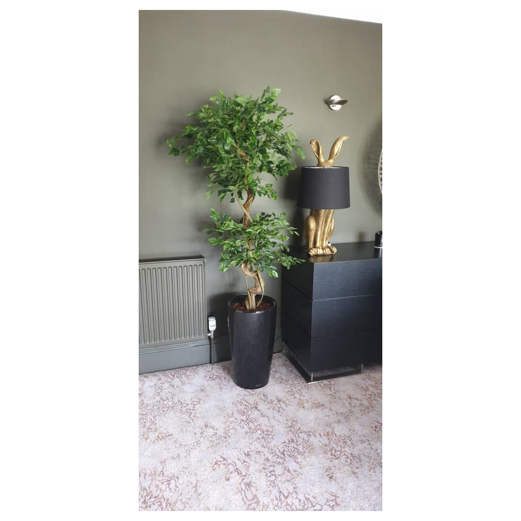 Leaf 150cm Artificial Japanese Fruticosa Style Ficus Tree with Twisted Trunk and Wired Stems