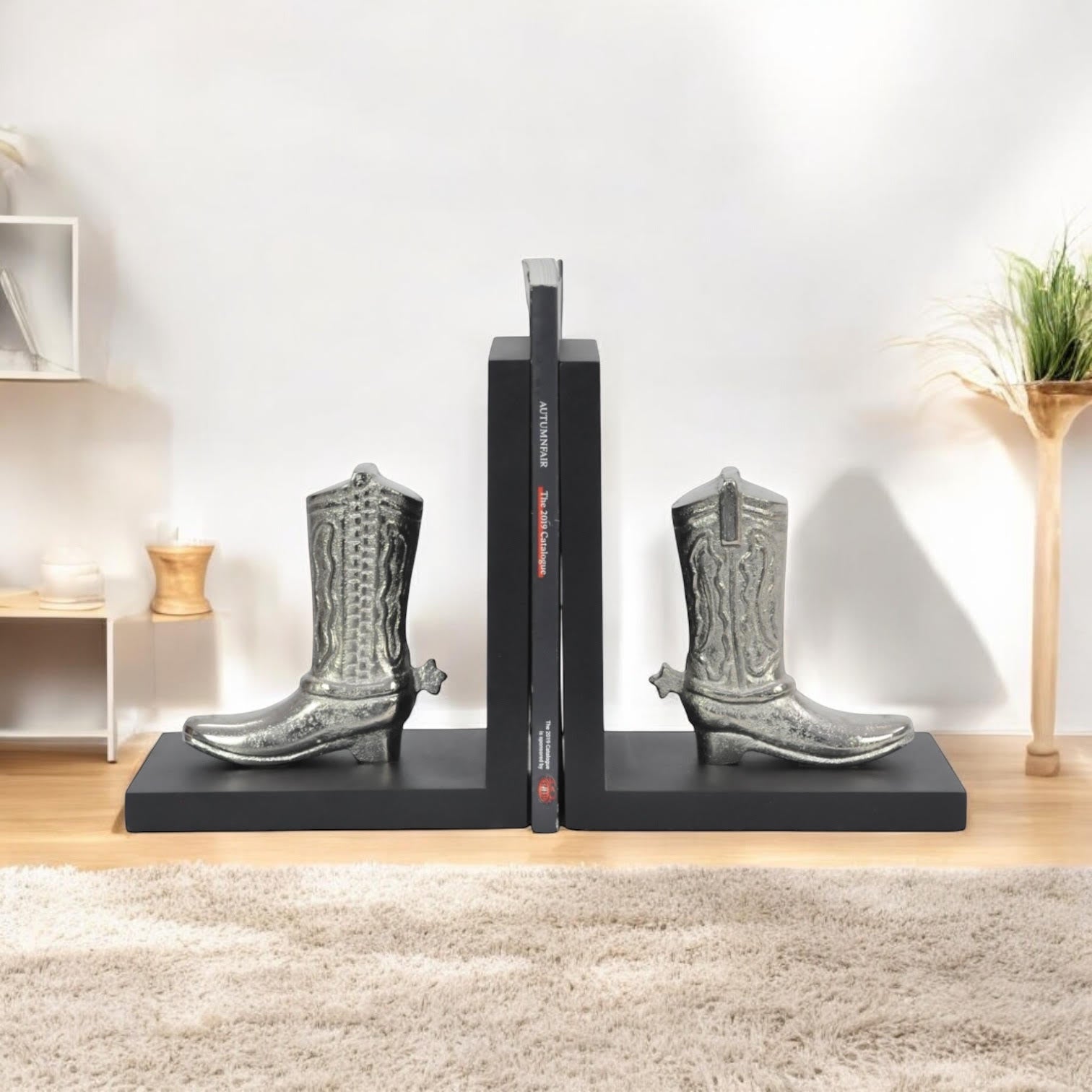 MSL 18cm Aluminium Boot-Shaped Bookends, Hand Finished