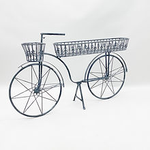 MSL 138cm Stone Grey Bicycle Planter with Distressed Paint, Indoor or Outdoor Use
