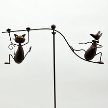 50" Cat and Mouse Animal-Themed Garden Spinner Weathervane