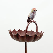 MSL 50 Inch Metal Birdfeeder Stake, Animal Themed Ground Spike for Garden Decoration