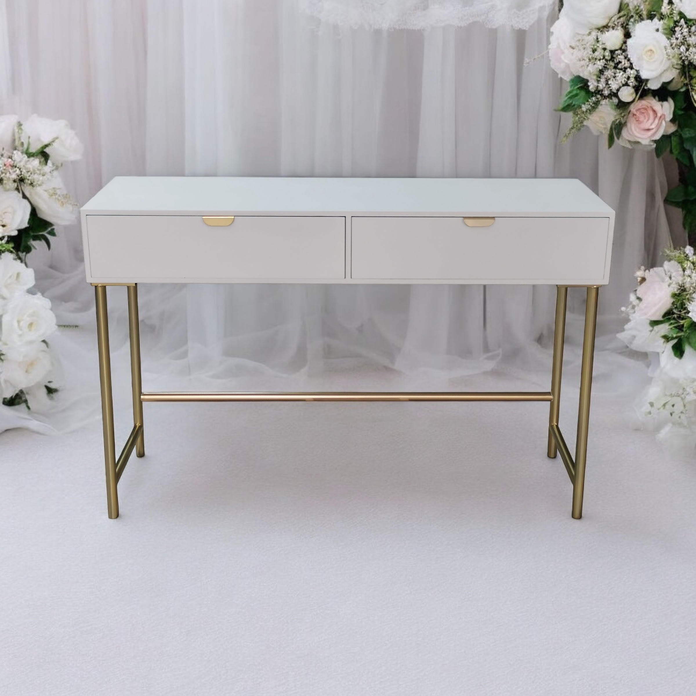 MSL White Wooden Side Table with Scalloped Edge Design