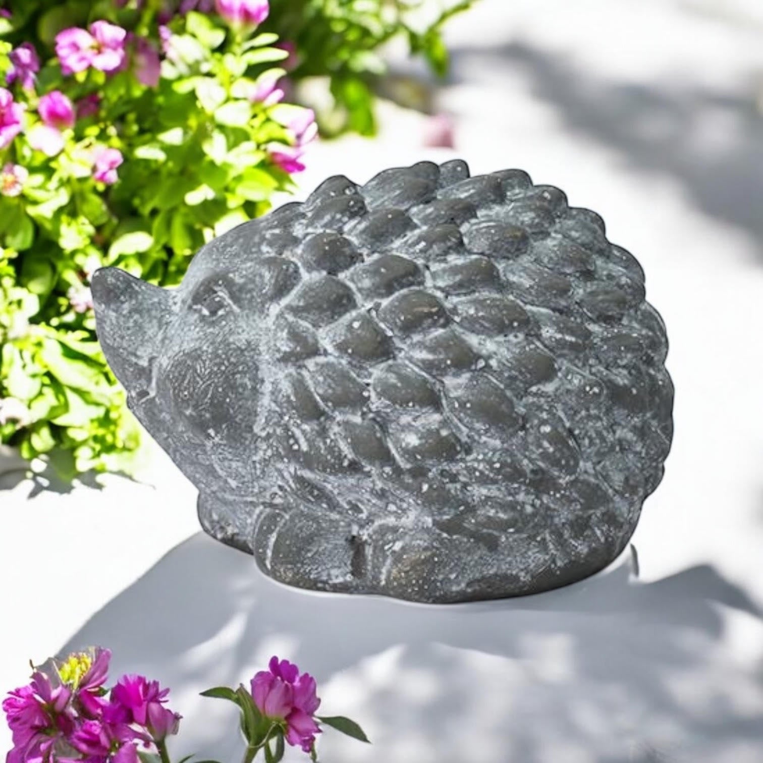 MSL 10cm Grey Cement Hedgehog Garden Ornament