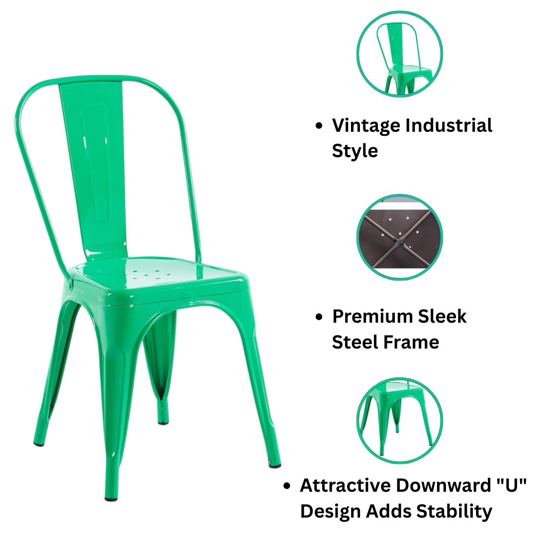 85cm Green Steel Armchair