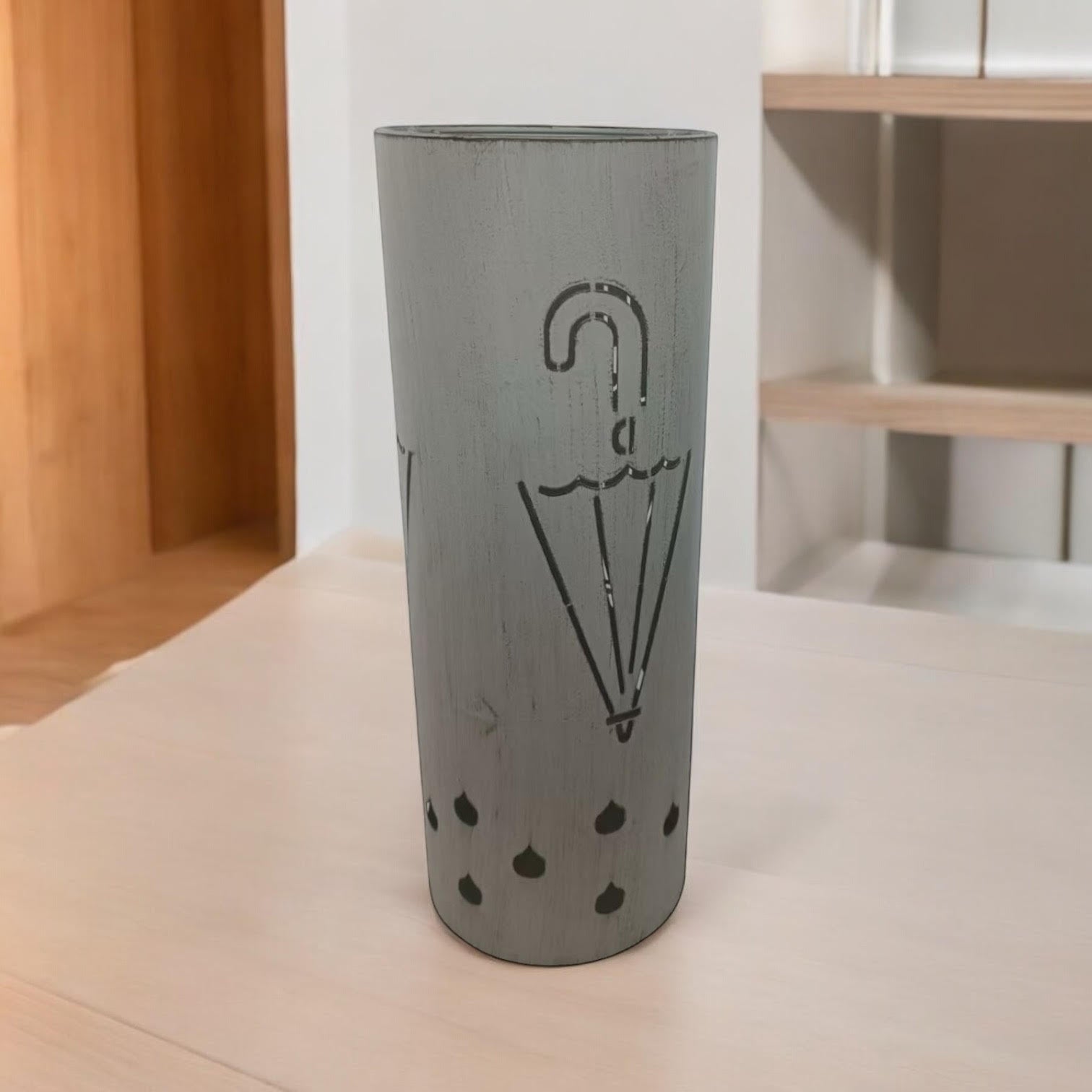MSL 49cm Cream Metal Umbrella Stand for Hallway or Home