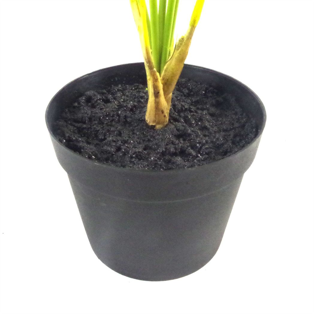 Leaf 50cm Mini Artificial Areca Palm with Black Pot