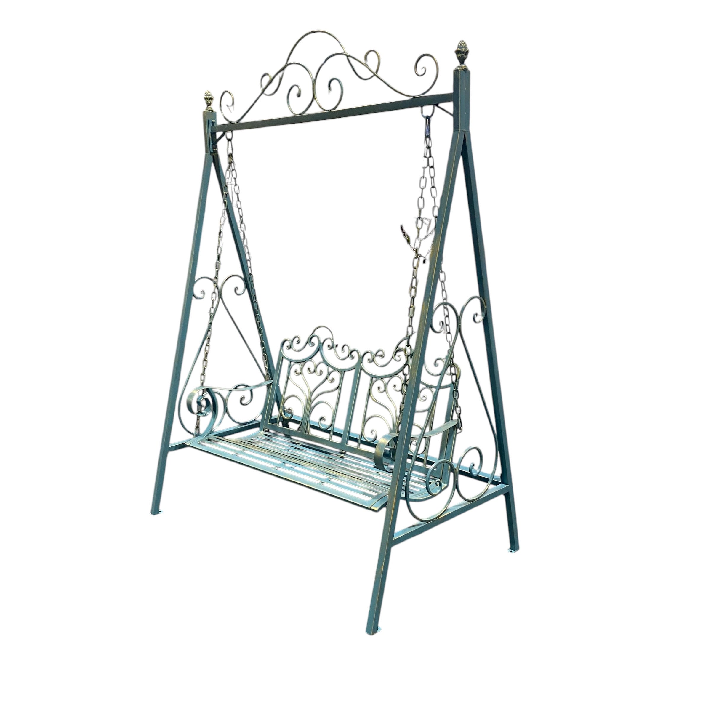 MSL Blue and Gold Metal Swing Bench
