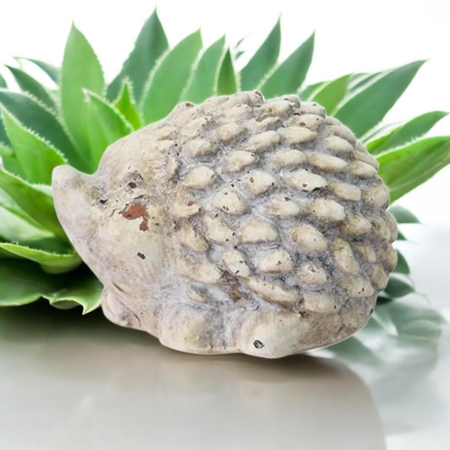 MSL 10cm Cream Cement Hedgehog Garden Ornament