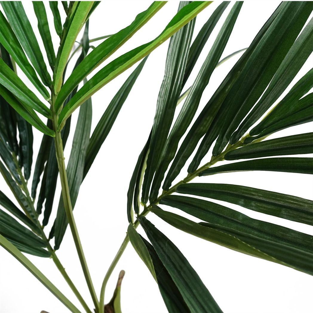 Leaf 130cm Kentia Palm Artificial Tree with Silk Leaves, Wired Branches and Weighted Black Pot