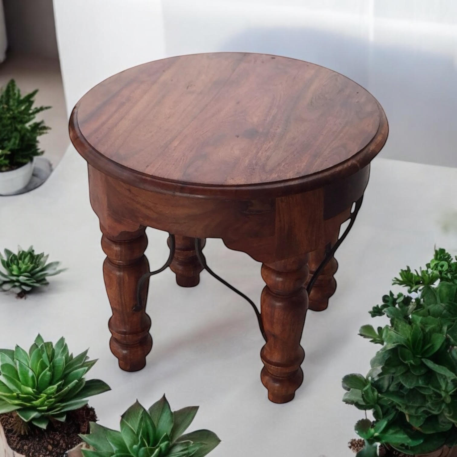 MSL 60cm Wooden Round Table, Sturdy and Versatile, Wipe Clean With Damp Cloth