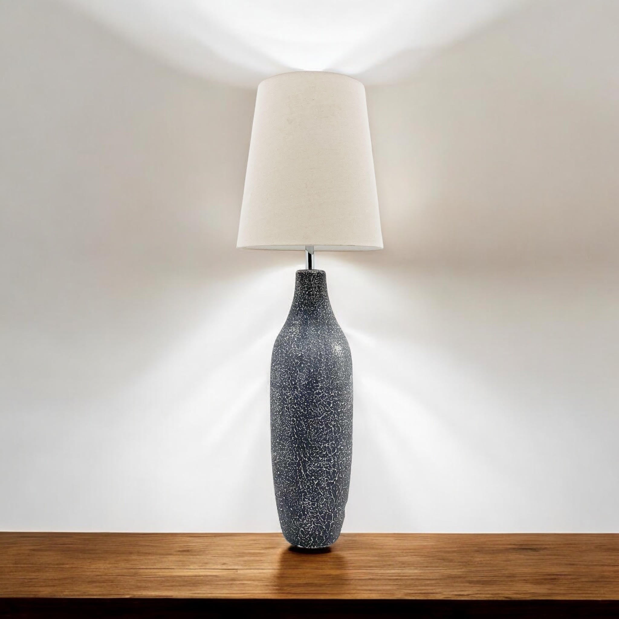 MSL 101cm Traditional Slim Ceramic Table Lamp with Shade and Inline Rocker Switch