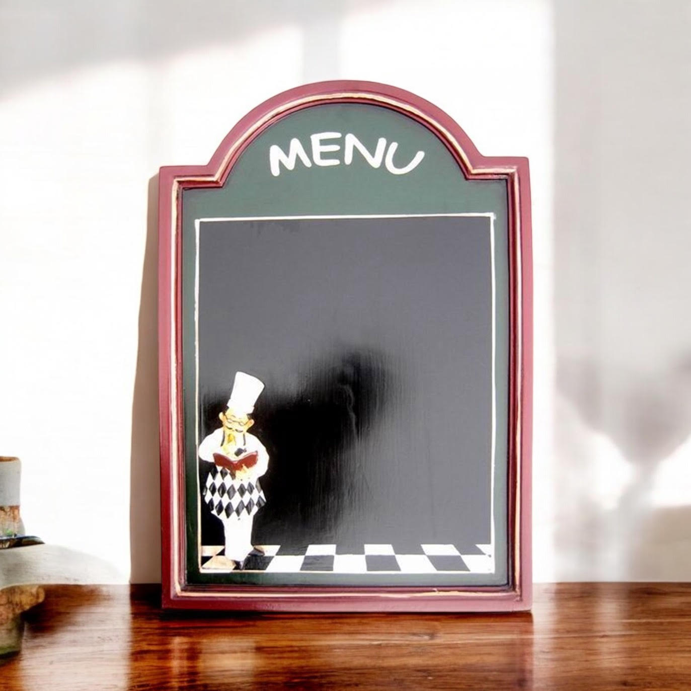 MSL 60 x 40 cm Chef Menu Blackboard, Easy Wipe Clean, Hanging Hook on Back