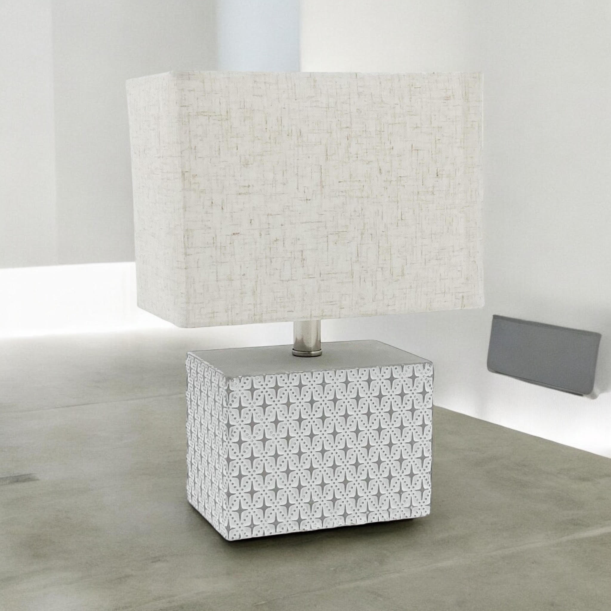 MSL 20cm Traditional Ceramic Table Lamp with Shade, Inline Rocker Switch, Double Insulated