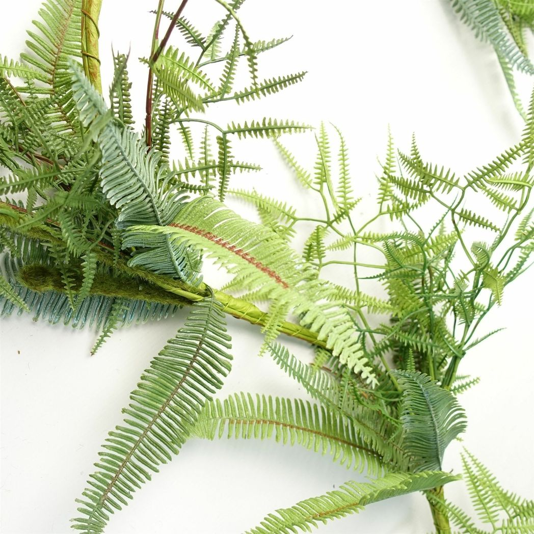 Leaf 180cm Artificial Trailing Hanging Fern Garland, Realistic Handmade Plastic Foliage, Arrangeable Wired Stems