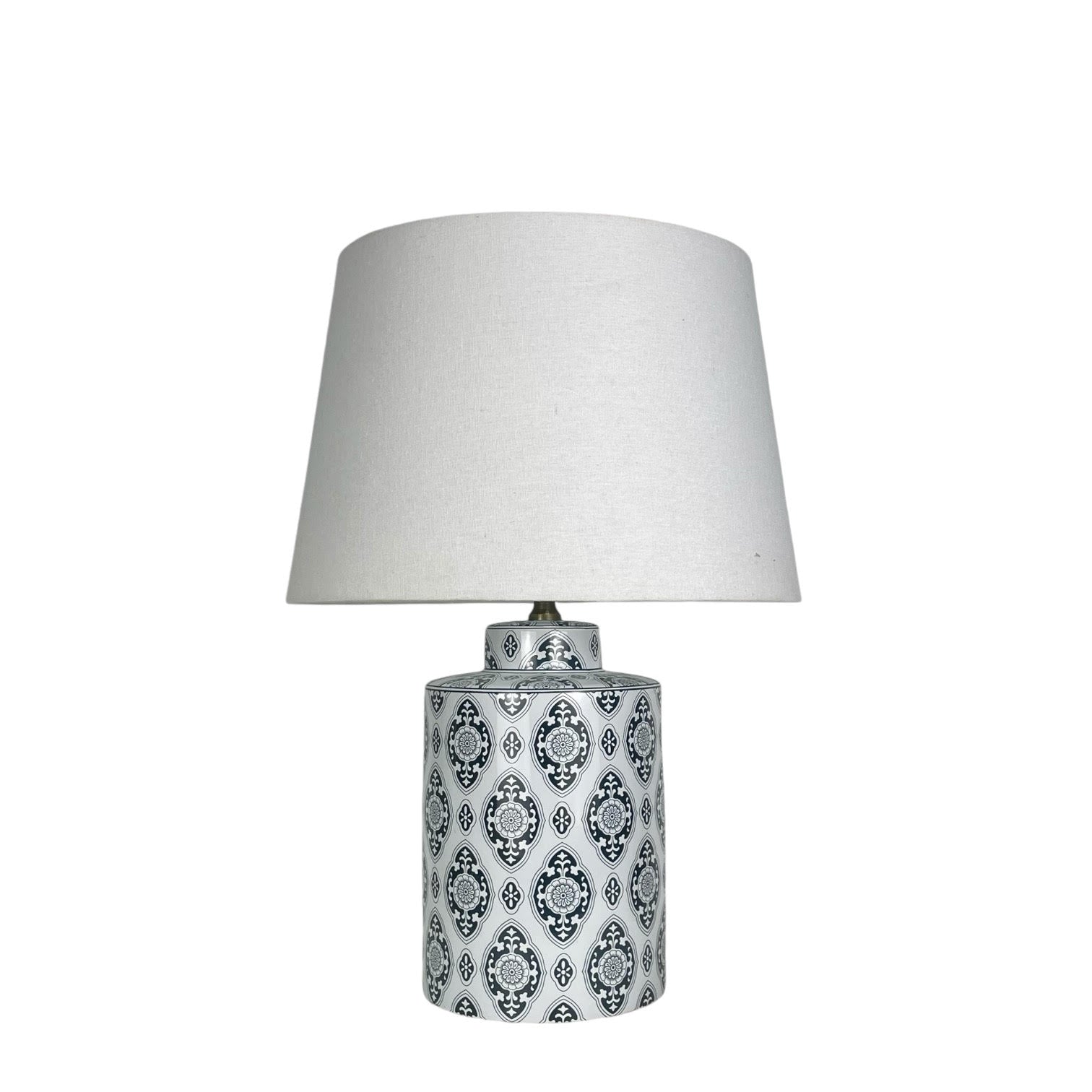 MSL Traditional Ceramic Table Lamp and Shade with Inline Rocker Switch, Double Insulated