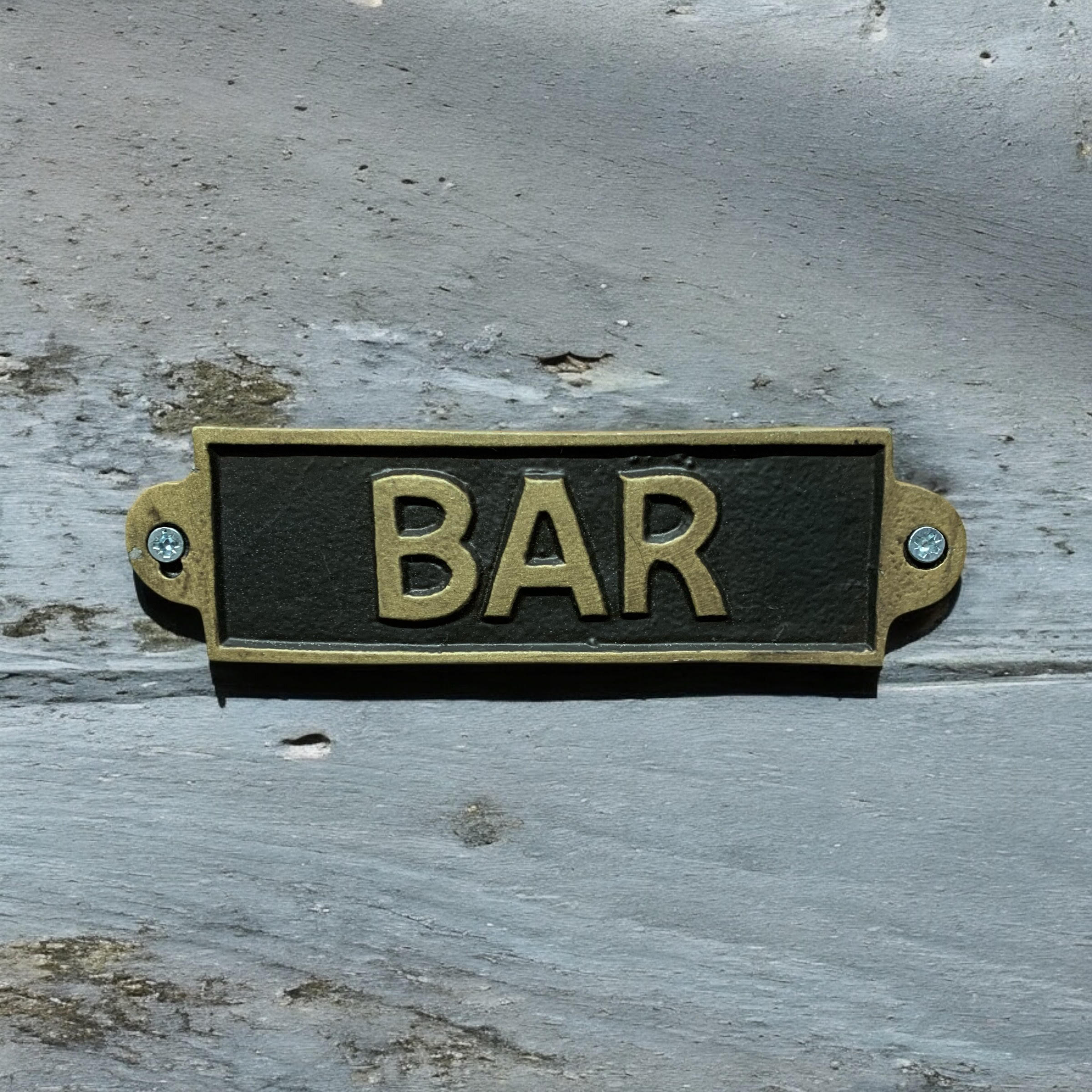 MSL BAR Hand Finished Small Slim Metal Door Sign