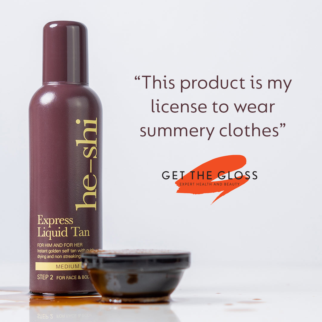 He-Shi Express Liquid Tan 150ml Medium Finish Self Tan for Face & Body