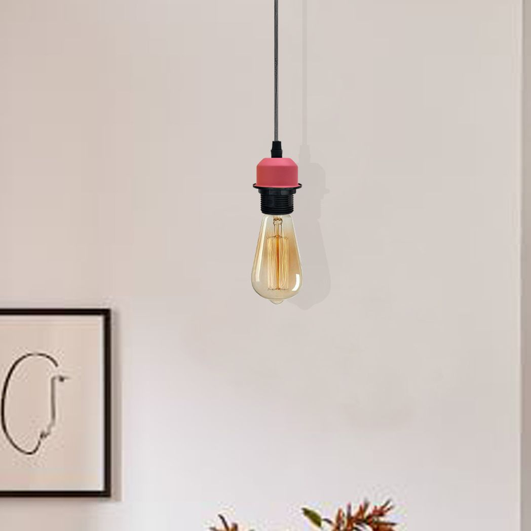 10 Pack Vintage Pink E27 Pendant Light Holders, 95cm Cable