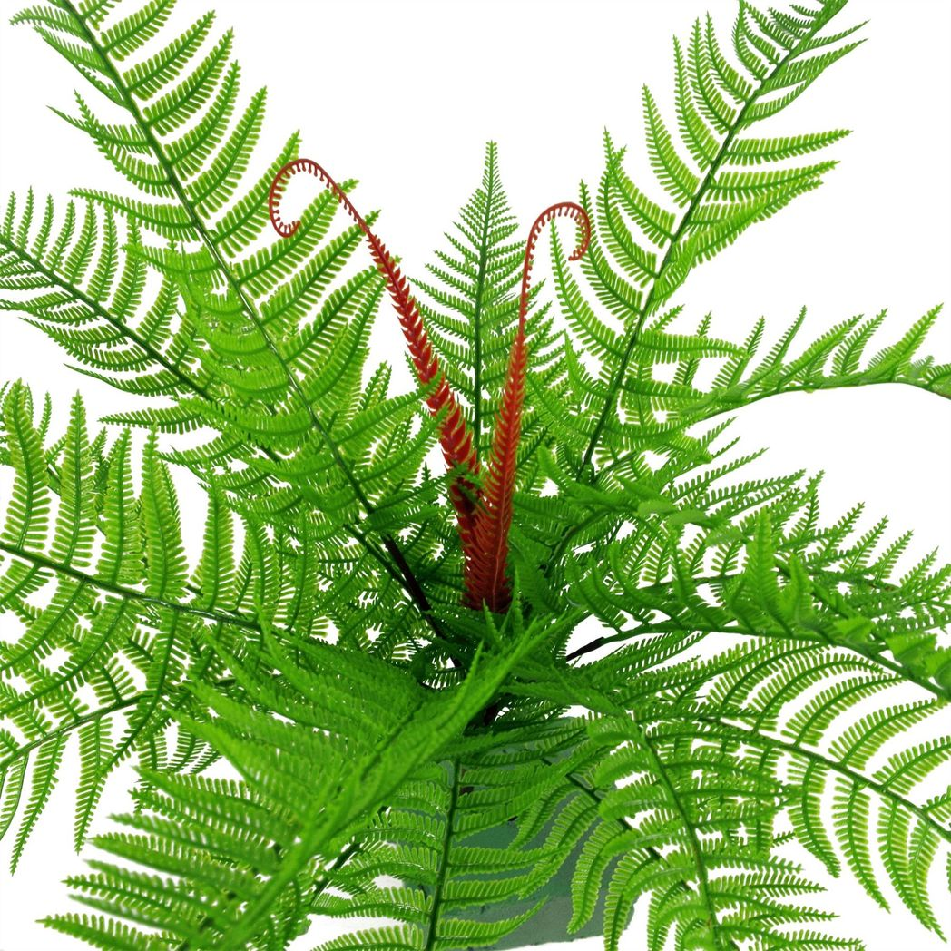 Leaf 60cm Artificial Bushy Dixie Wood Fern Dark Green Bare Stem Plant