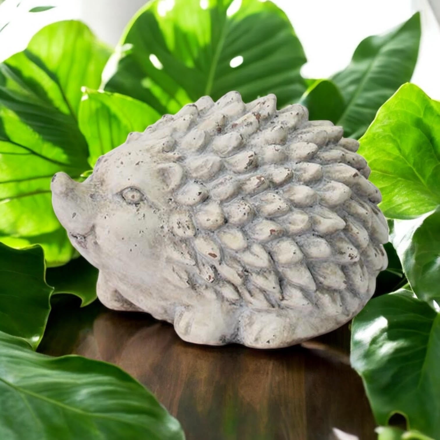 MSL 21cm Cream Cement Hedgehog Garden Ornament