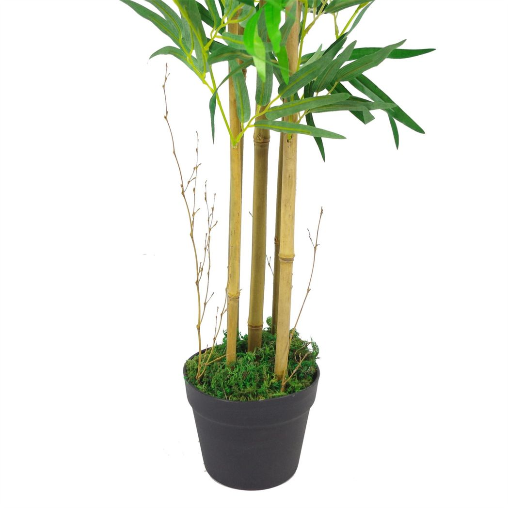 Leaf 150cm Realistic Artificial Bamboo Tree with Copper Metal Planter