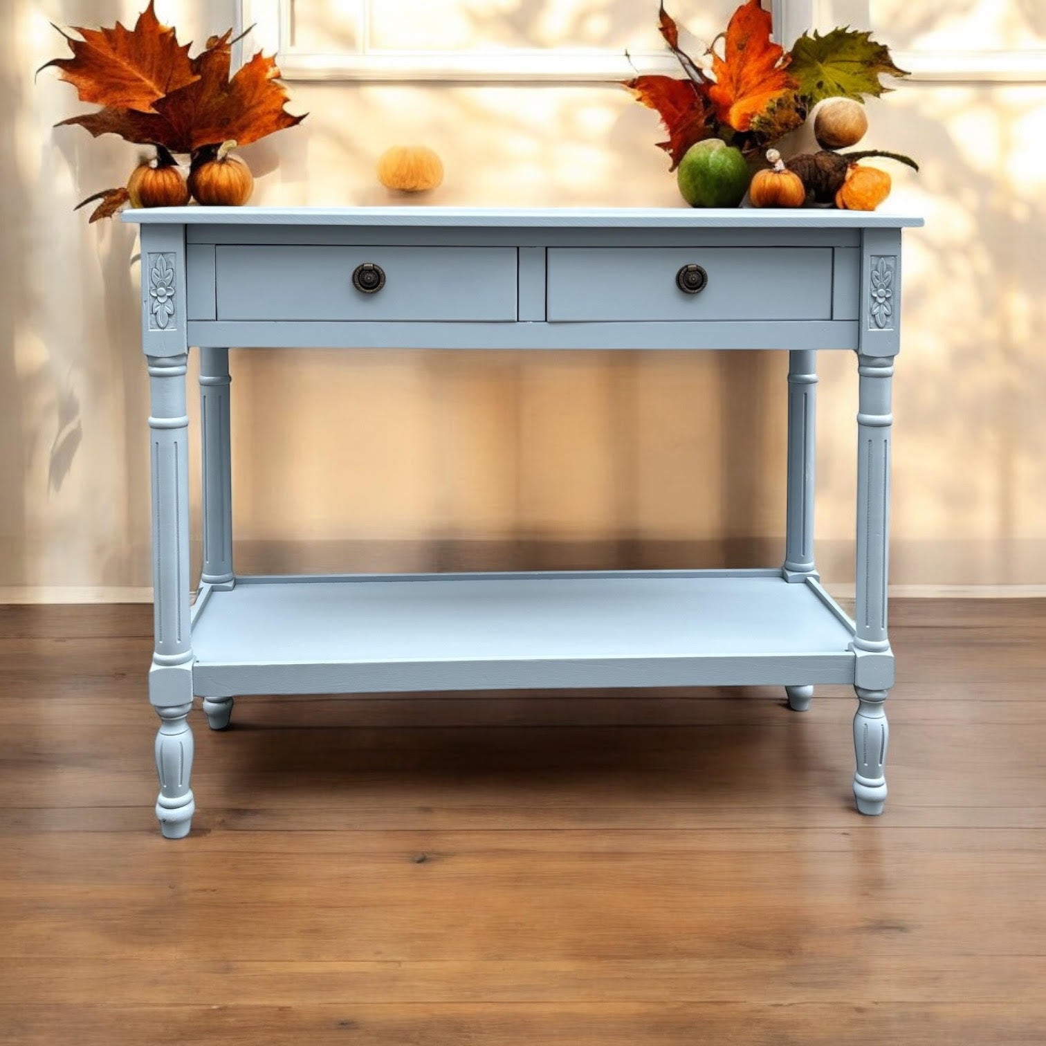 MSL 90cm 2 Drawer Side Table with Storage Drawer, Hand Finished Bedside Table