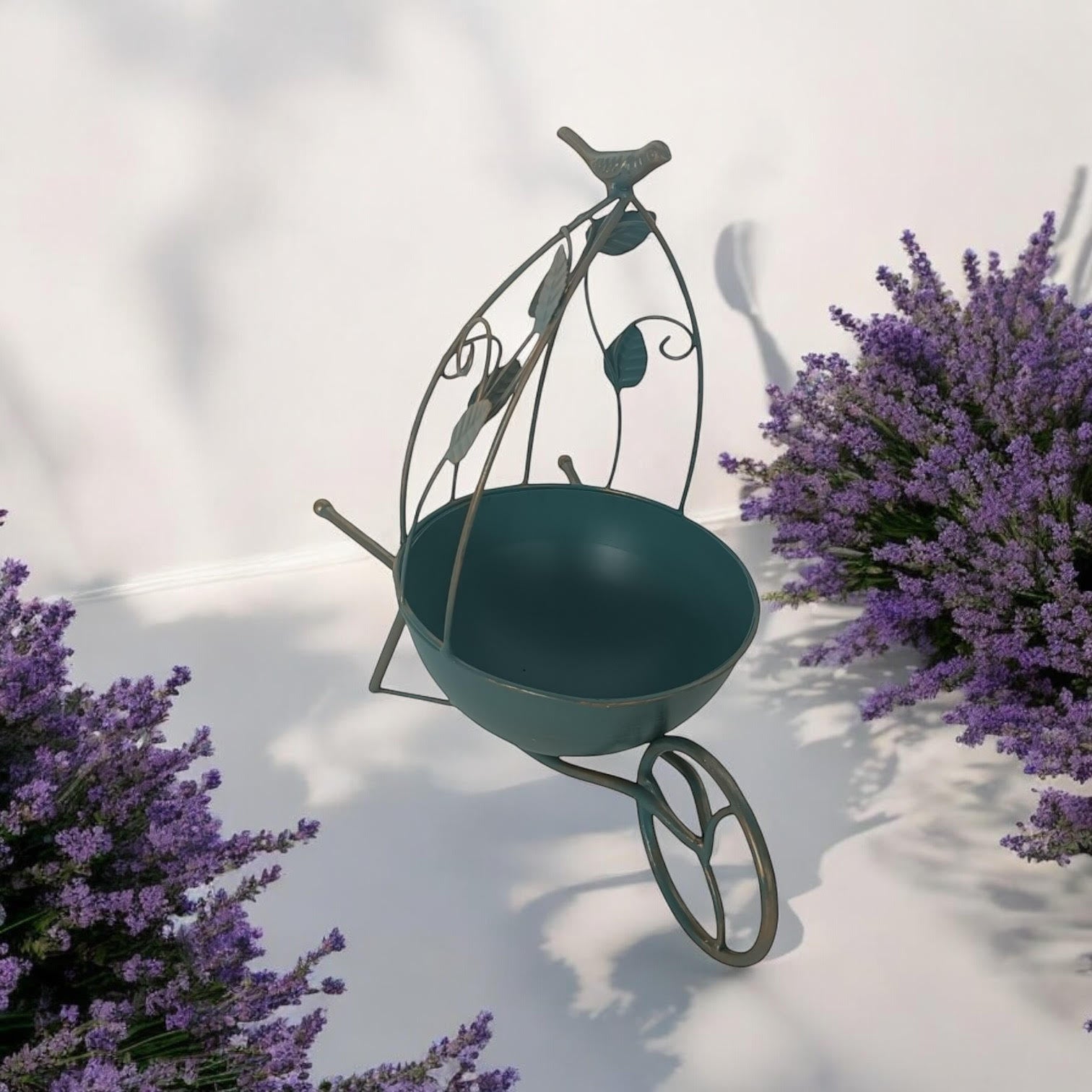 MSL 36cm Blue Metal Garden Planter Pot