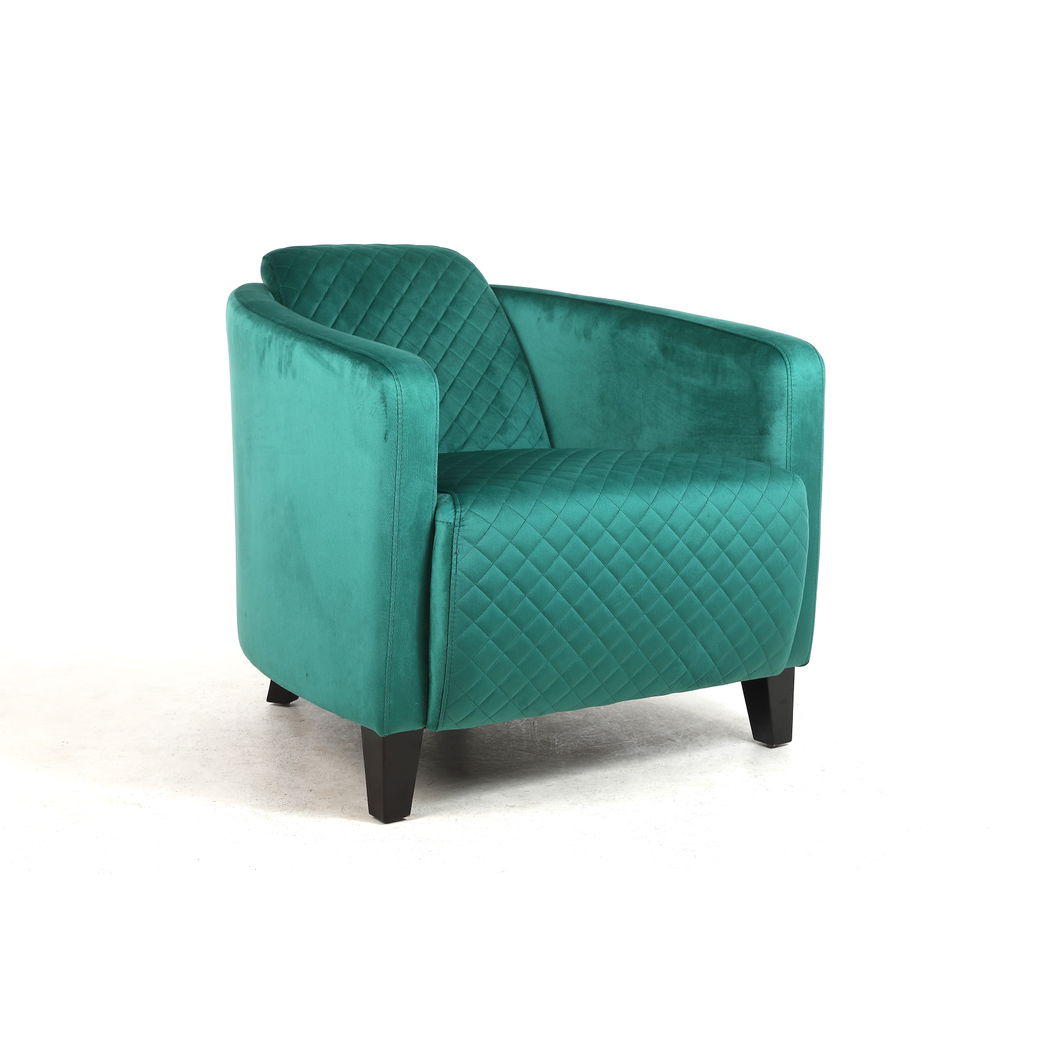 MSL 86cm Seagrass Colour Velvet Armchair with Black Legs