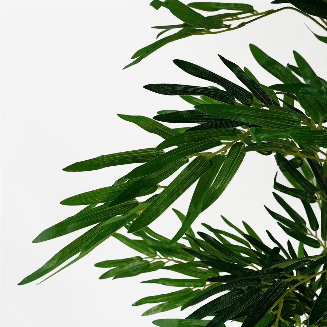 Leaf 150cm (5ft) Artificial Bamboo Tree - Natural Green, Real Bamboo Canes, Potted