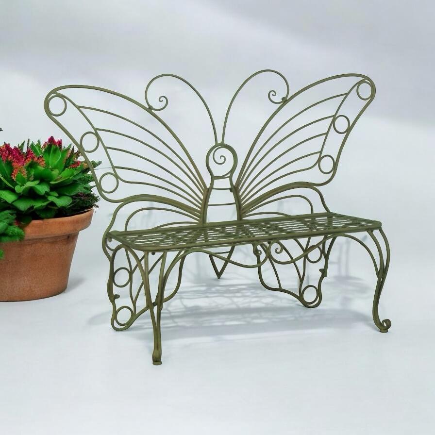 MSL Green Butterfly Metal Garden Bench