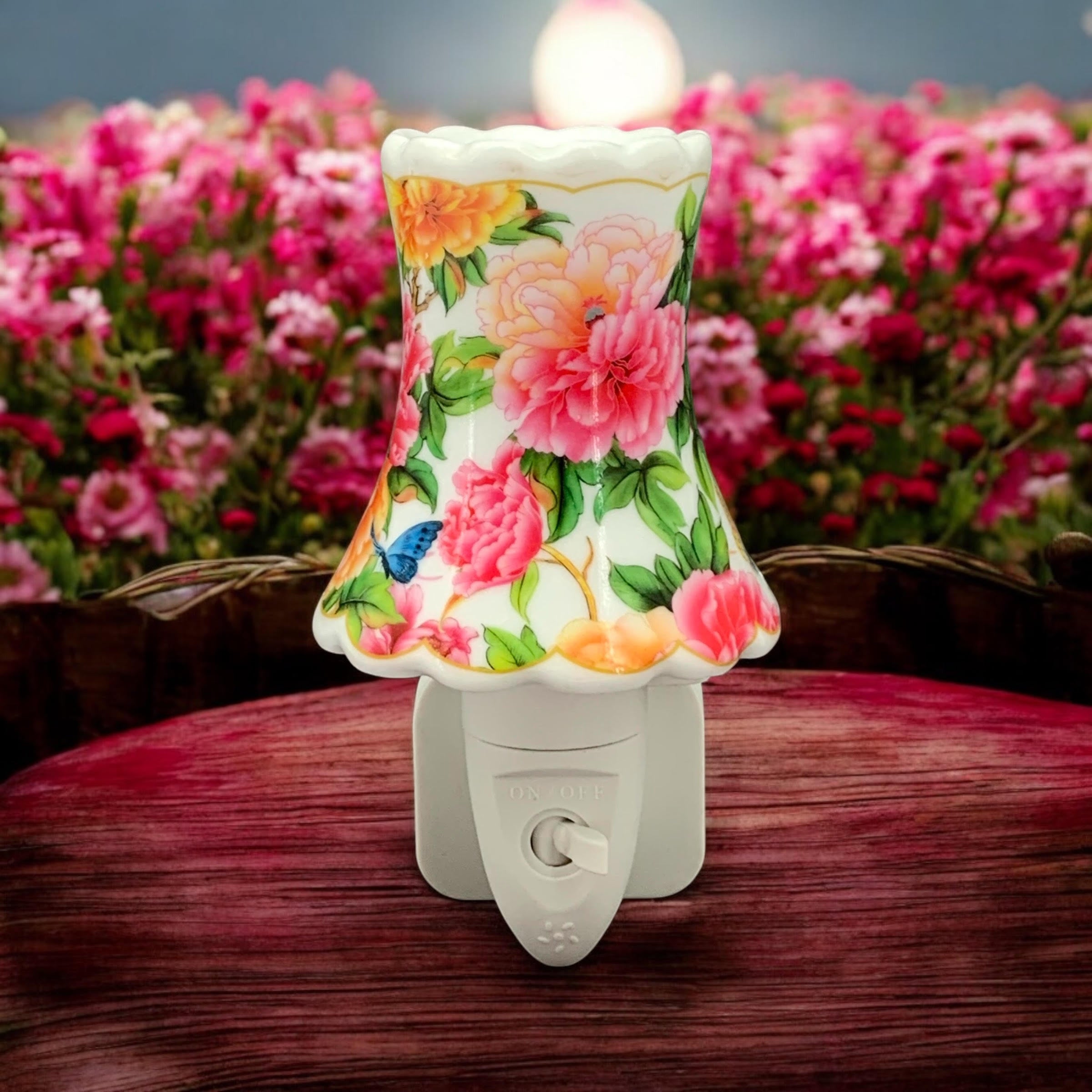 MSL 8 Inch Floral LED Nightlight, Decorative Multi-Color Home Night Light