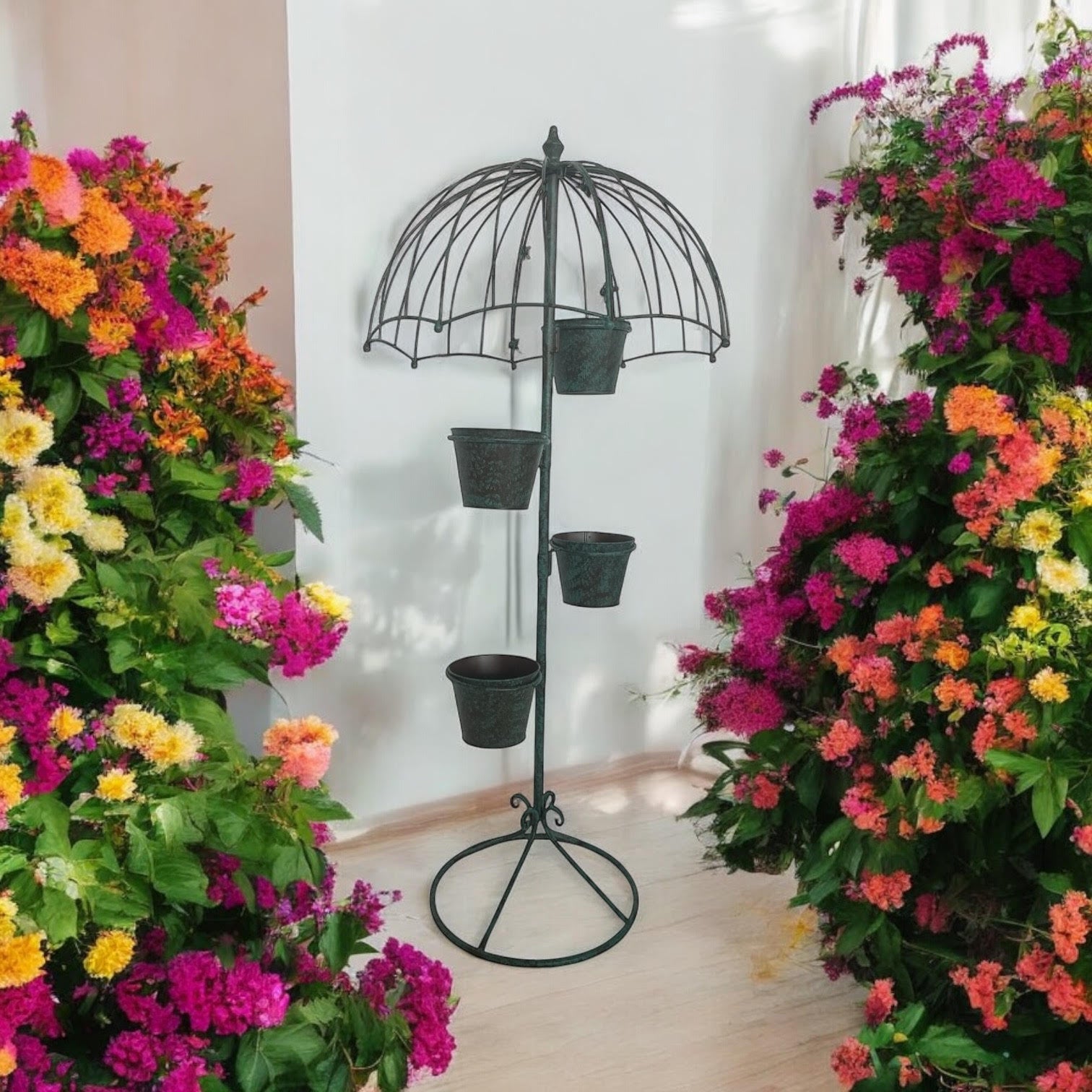 MSL 130cm Green Metal Garden Planter