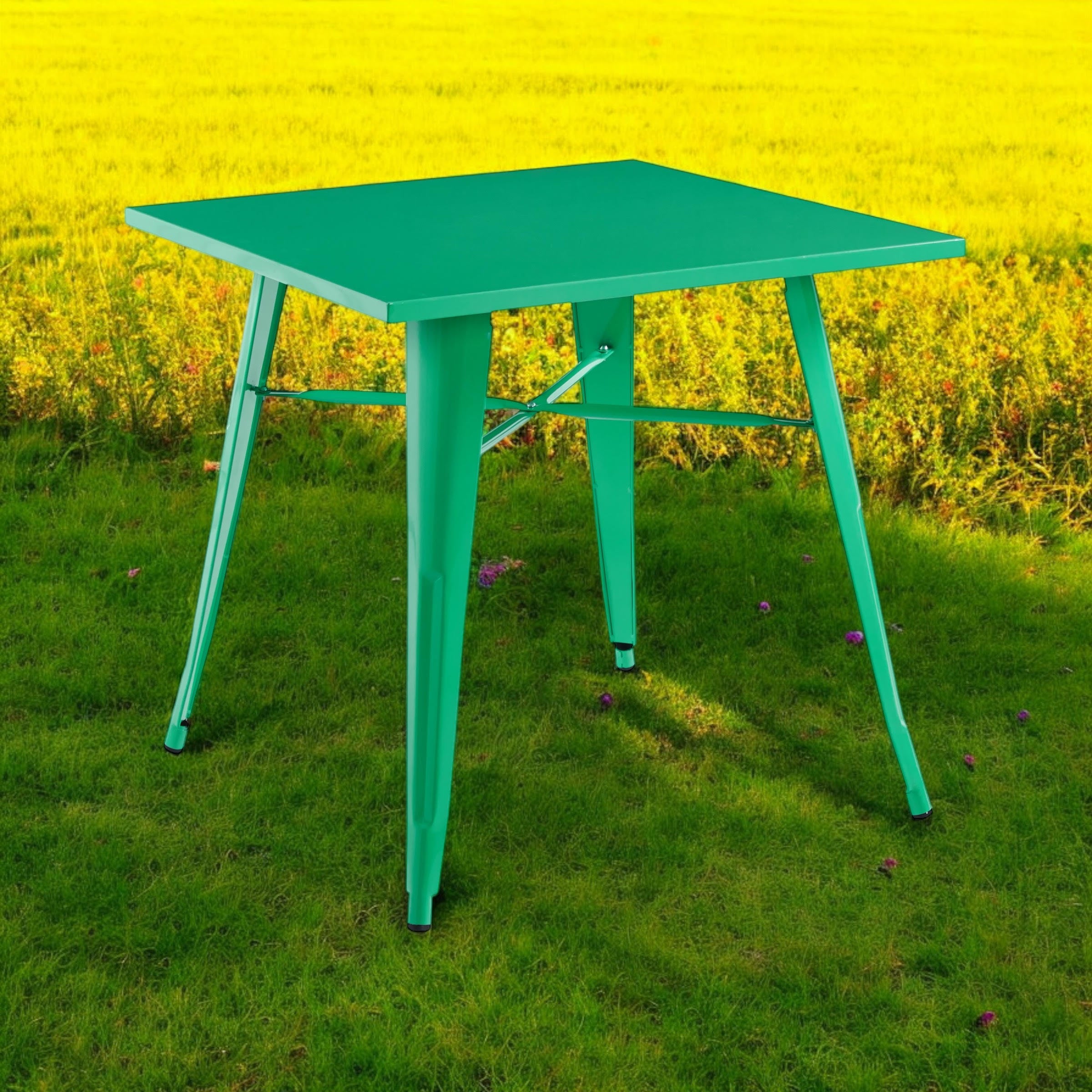 MSL Green Metal Bar Table 80 x 80 x 76 cm