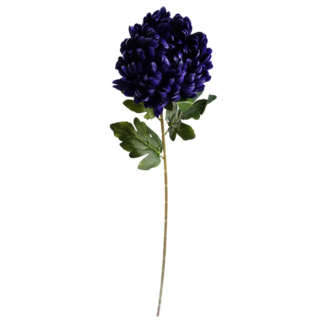 Leaf Pack of 6 Purple Extra Large Reflex Chrysanthemum Silk Flowers 75cm